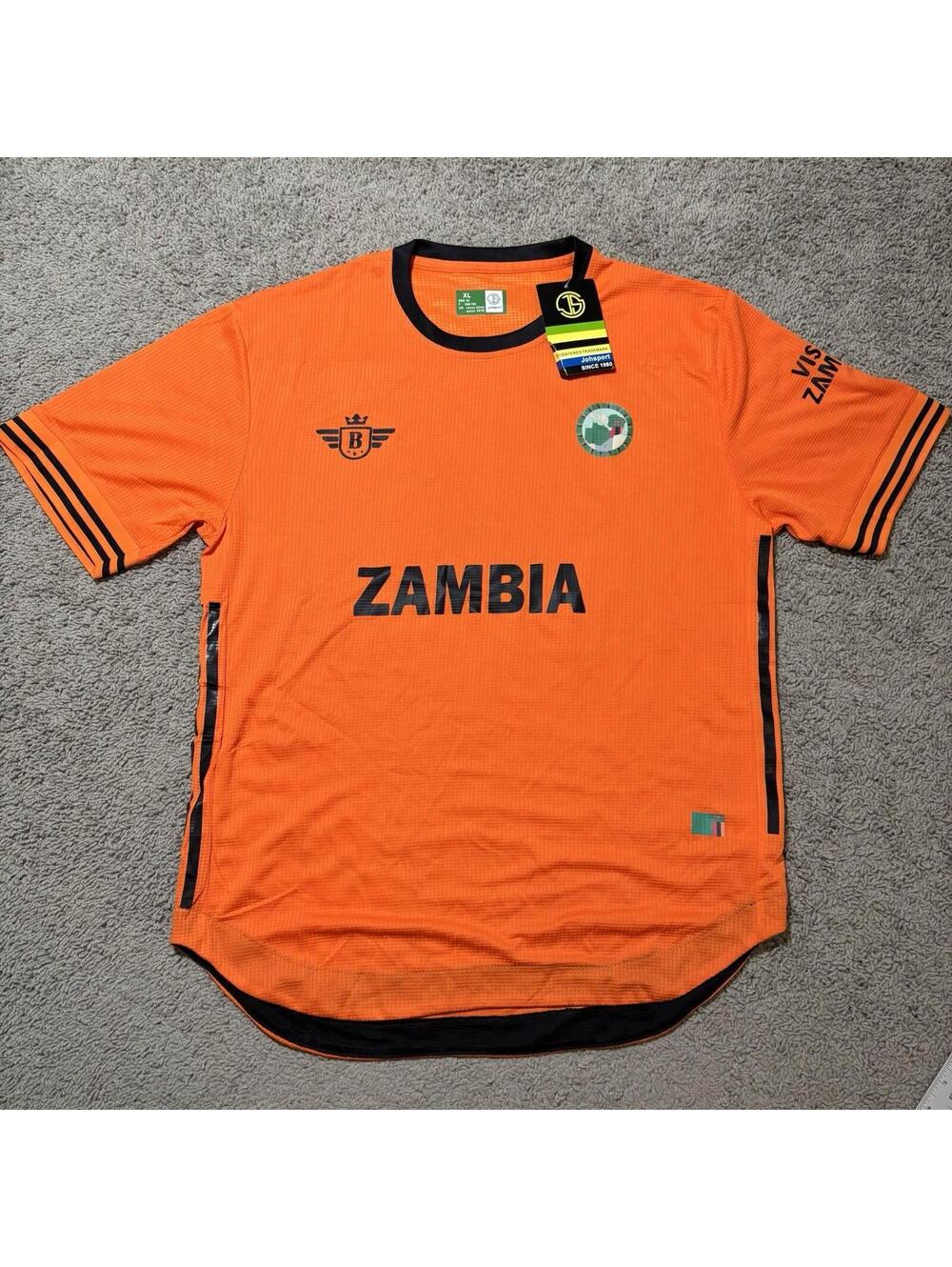 Zambia National Team Soccer Jersey Shirt Johsport Orange Men’s XL NWT Football